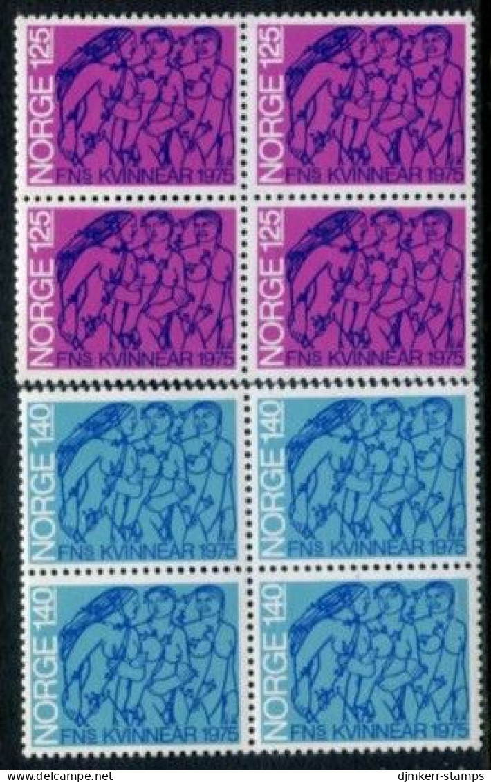 NORWAY 1975 International Women's Year Blocks Of 4 MNH / **.  Michel 698-99 - Unused Stamps