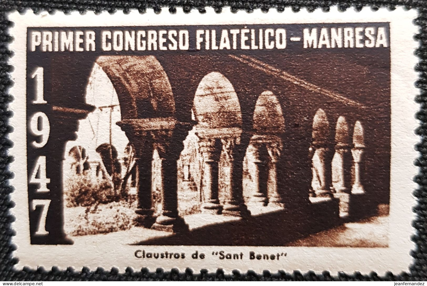 VIÑETAS 1947 Primer Congreso Filatélico, MANRESA Neuf Sans Trace De Charnière - Wohlfahrtsmarken