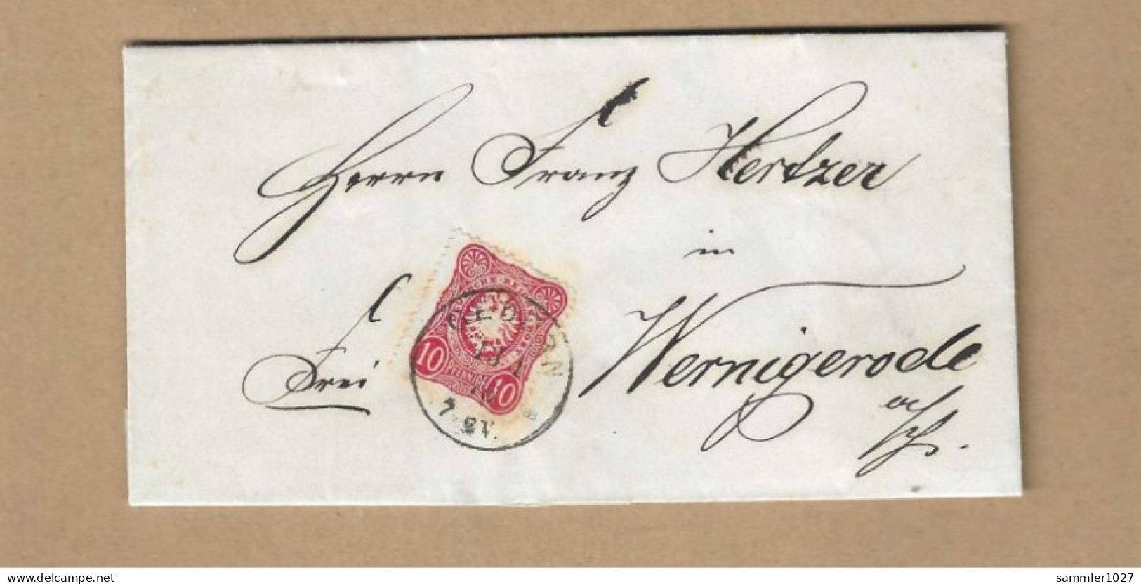 Los Vom 12.04 -  Brief Aus Gedern Nach Wernigerode 1875 - Covers & Documents