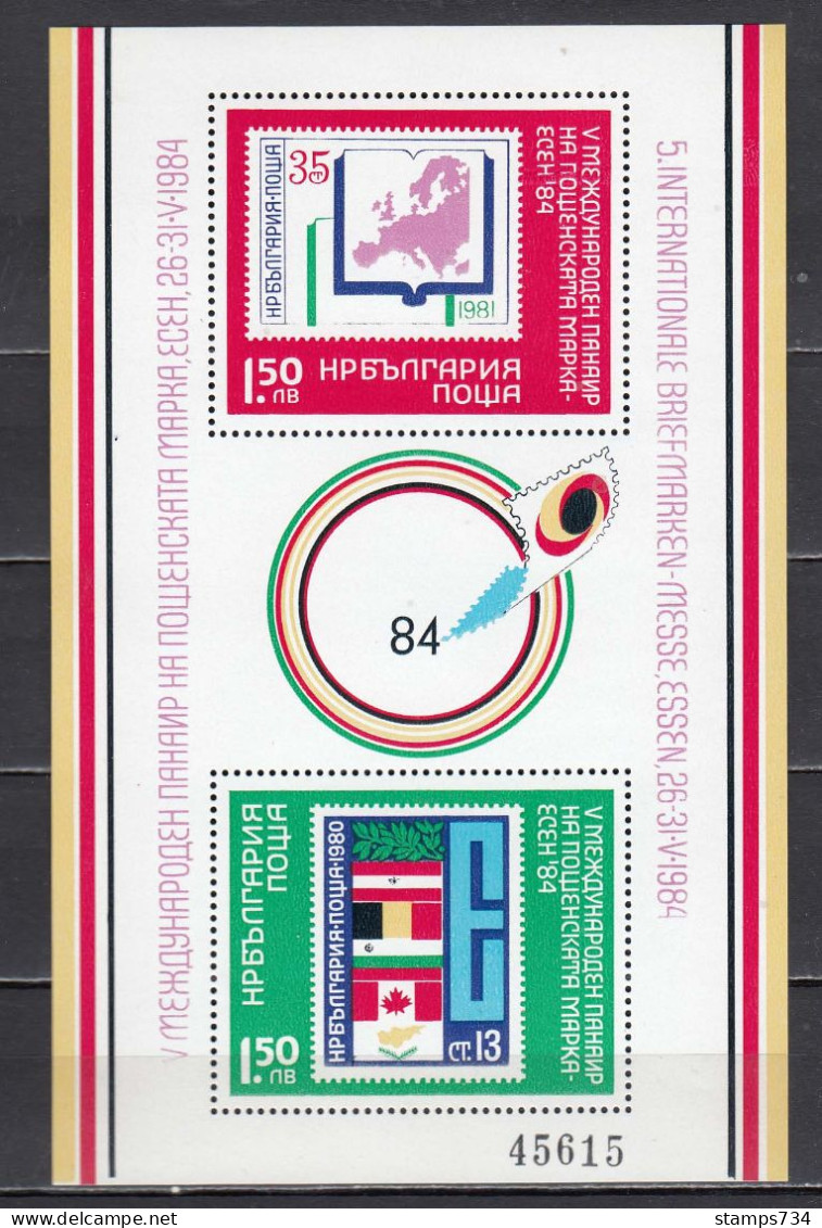 Bulgaria 1984 - International Stamp Fair, Essen, Mi-Nr. Bl. 142, MNH** - Unused Stamps