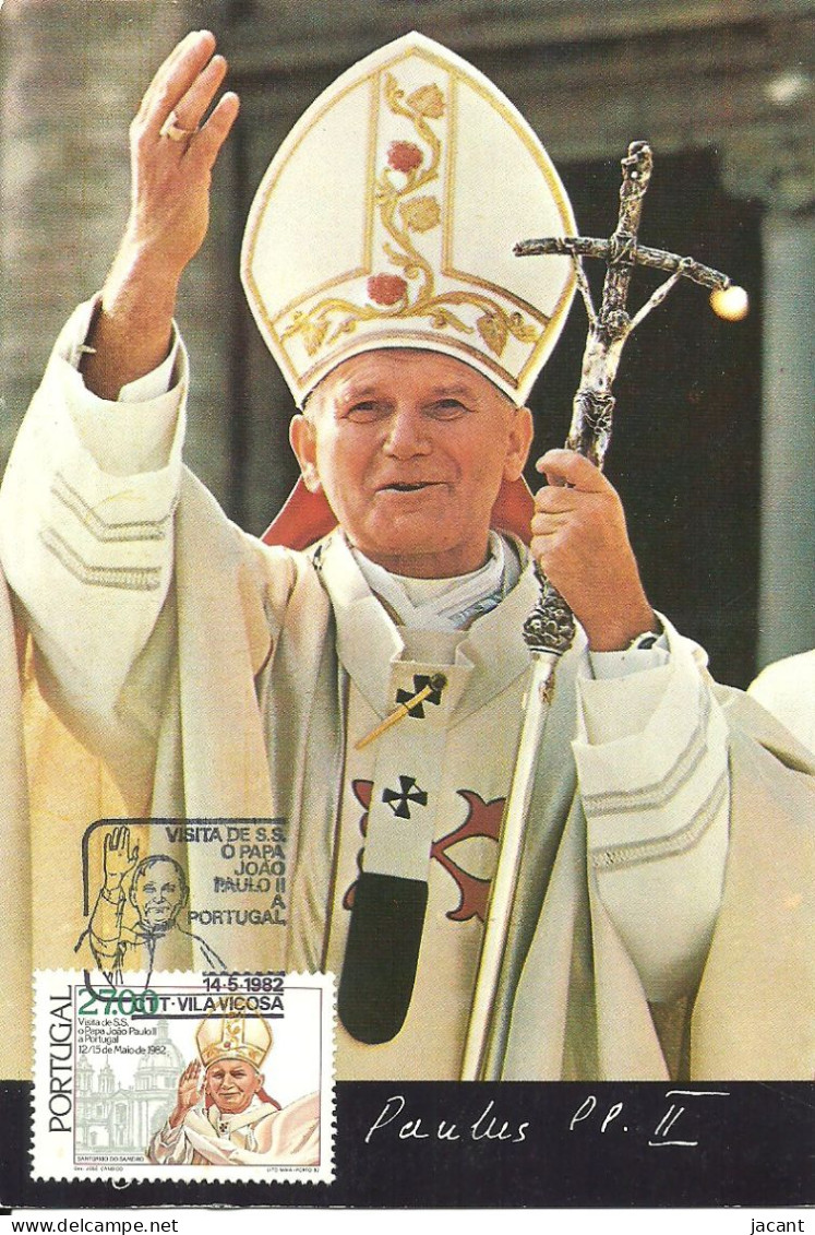 30873 - Carte Maximum - Portugal - Papa Pape Pope João Paulo II - Visita Em 1982 - Karol Wojtyla  - Tarjetas – Máximo