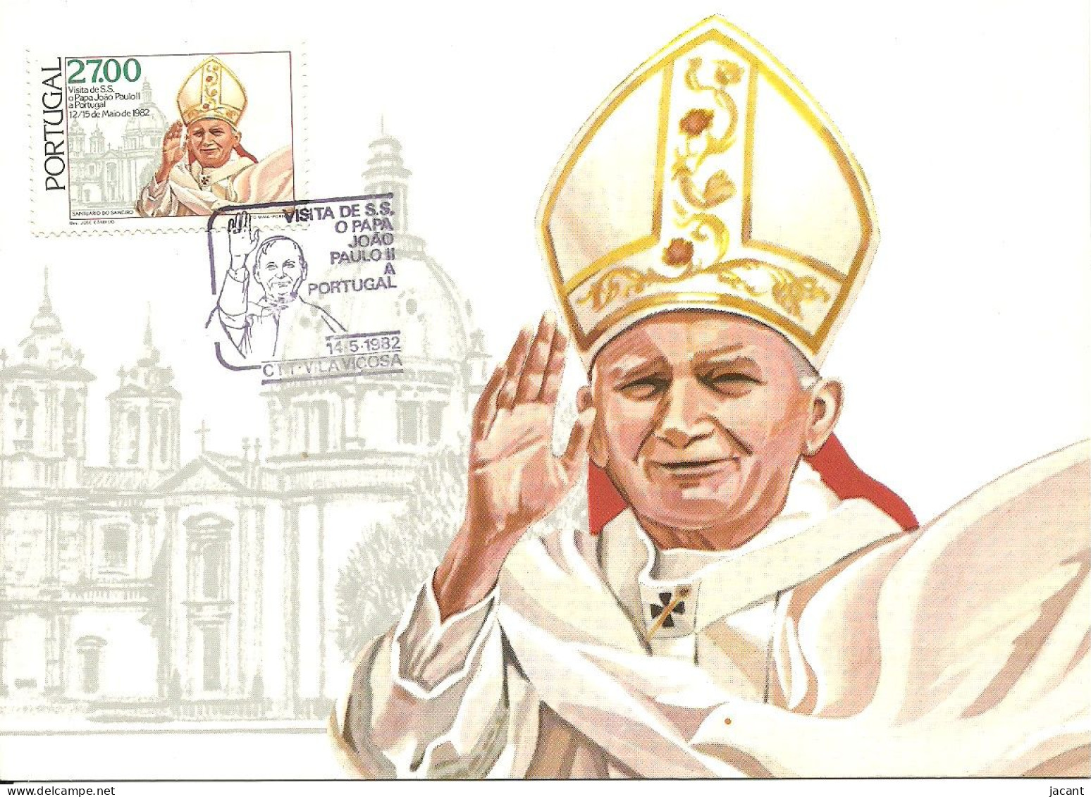 30872 - Carte Maximum - Portugal - Papa Pape Pope João Paulo II - Visita Em 1982 - Karol Wojtyla  - Cartes-maximum (CM)