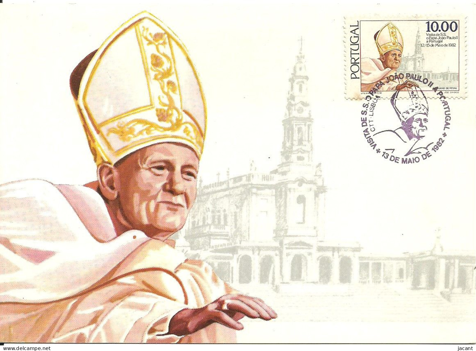 30871 - Carte Maximum - Portugal - Papa Pape Pope João Paulo II - Visita Em 1982 - Karol Wojtyla  - Tarjetas – Máximo