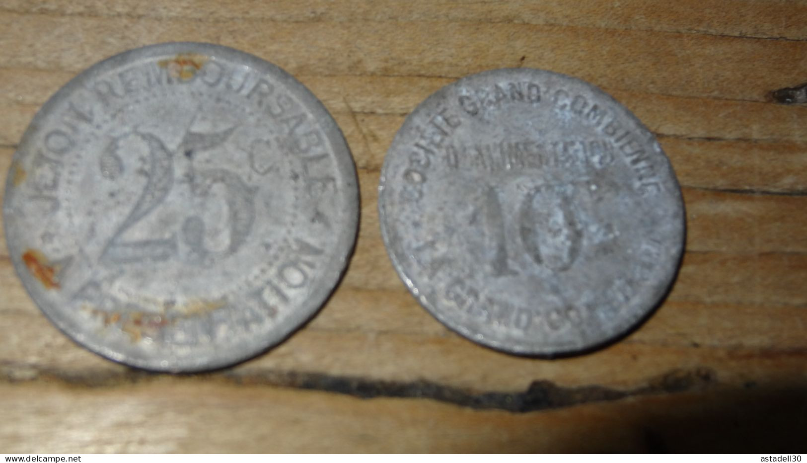 Gard , La Grand Combe , Société Grand'Combienne D'Alimentation 10 & 25 Centimes ....... BI-2 - Monétaires / De Nécessité