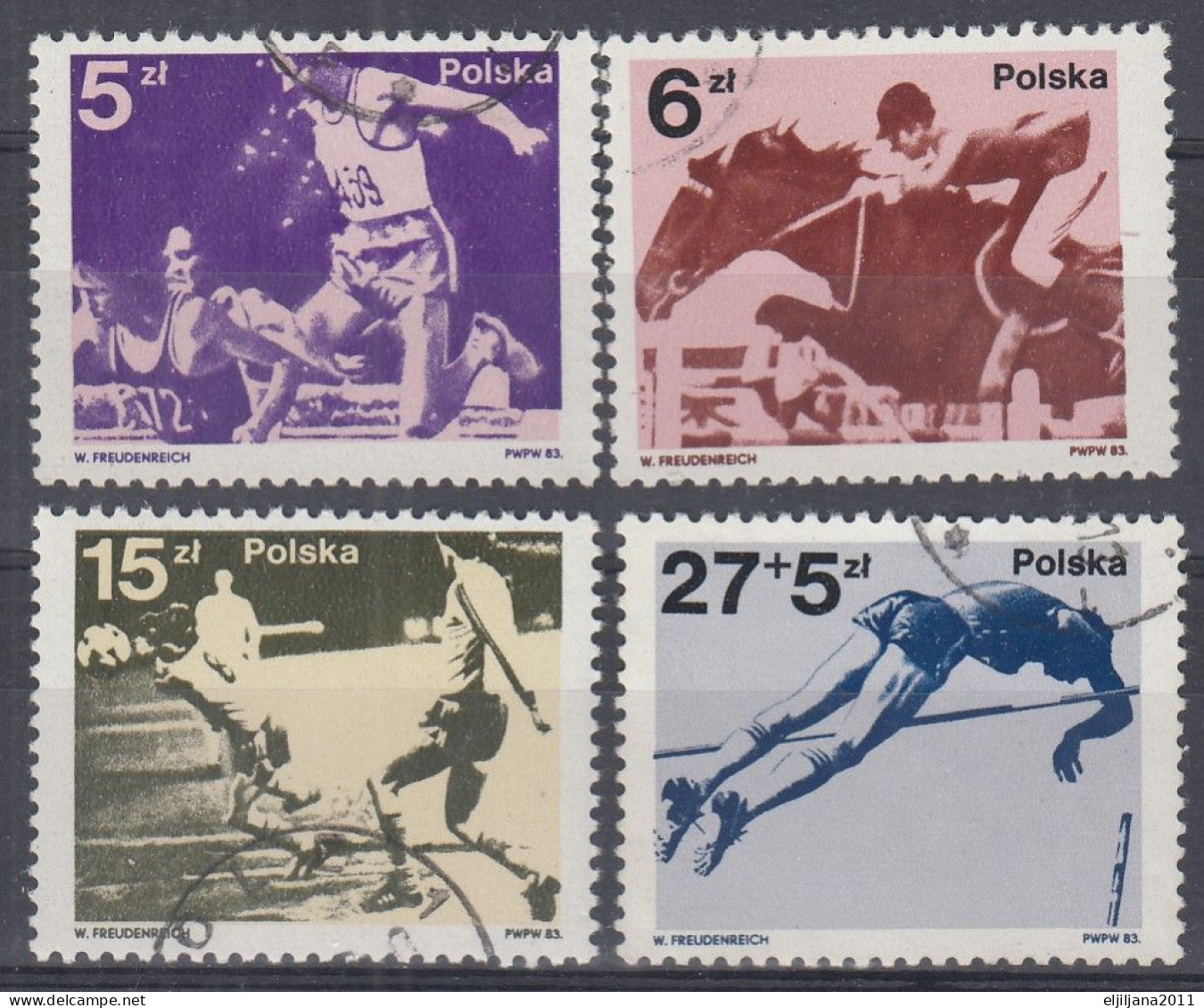 ⁕ Poland / Polska 1983 ⁕ Olimpic Medalis Mi.2862-2865 ⁕ 4v Used - Usati