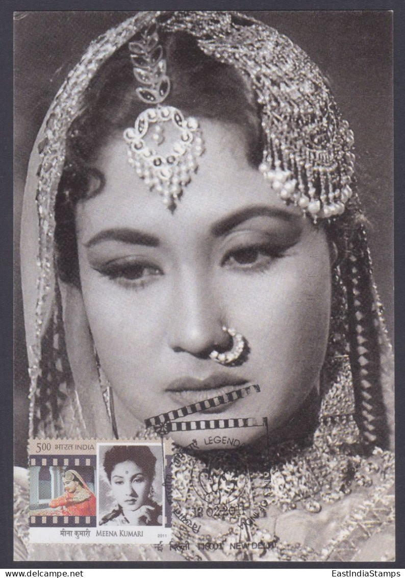 Inde India 2011 Maximum Max Card Meena Kumari, Legendary Heroines Of India, Actress, Bollywood, Indian Hindi Cinema - Briefe U. Dokumente