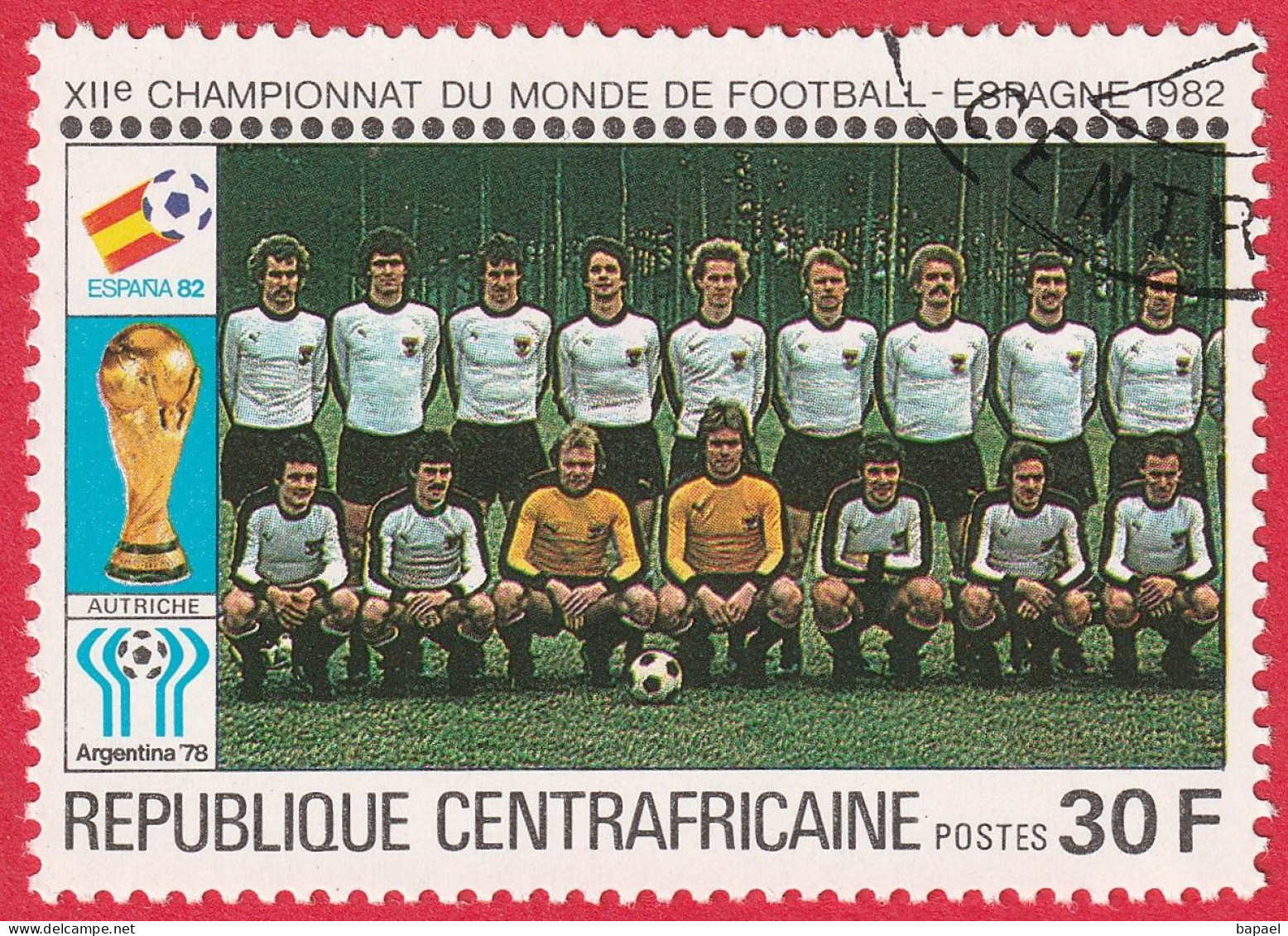 N° Yvert&Tellier 435 à 444 - Rép. Centrafricaine (1981) (Oblit - Gomme Intacte) - ''Espana82'' Coupe Monde Football (1) - Centrafricaine (République)