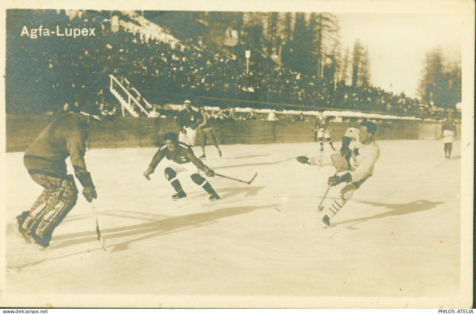 CPA CP Carte Photo Agfa Lupex Hockey Sur Glace Sport - Otros & Sin Clasificación