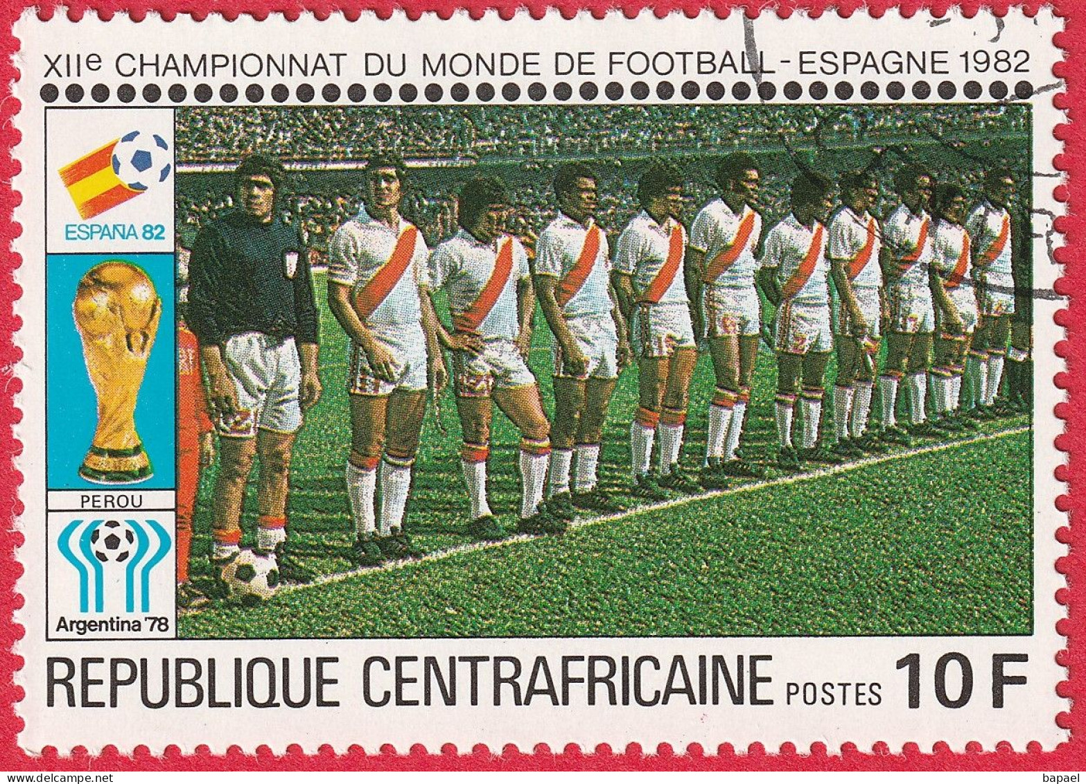 N° Yvert&Tellier 435 à 444 - Rép. Centrafricaine (1981) (Oblit - Gomme Intacte) - ''Espana82'' Coupe Monde Football (2) - Zentralafrik. Republik