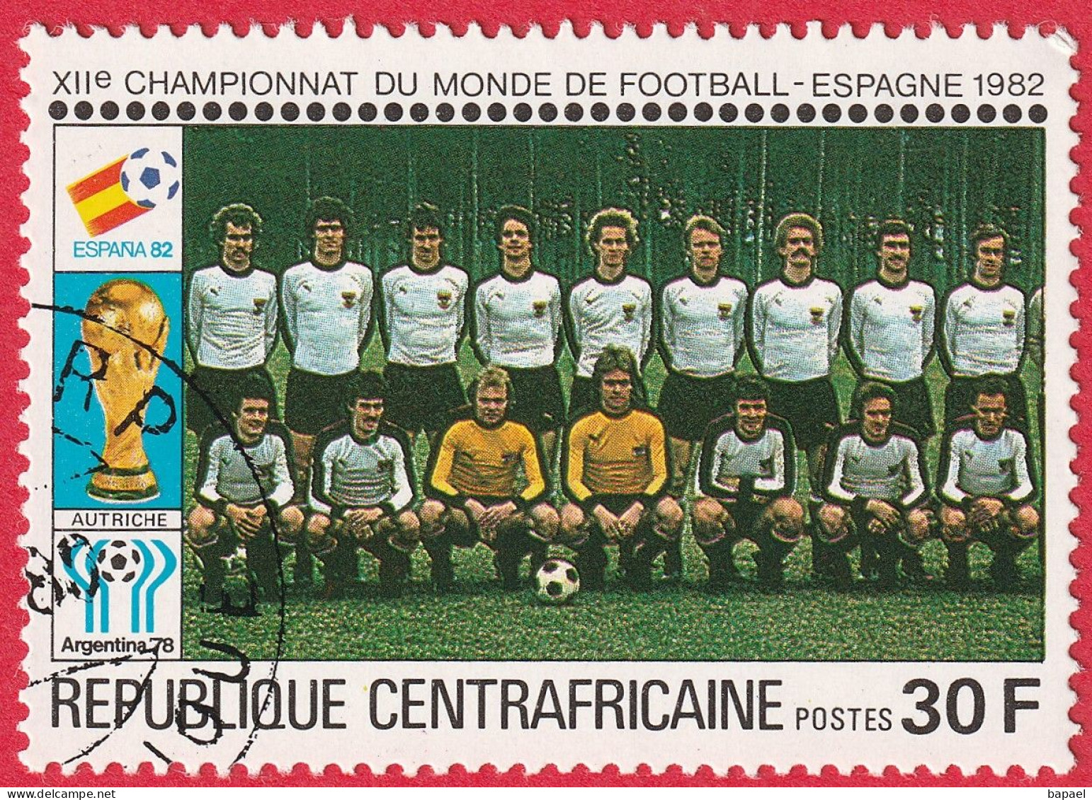N° Yvert&Tellier 435 à 444 - Rép. Centrafricaine (1981) (Oblit - Gomme Intacte) - ''Espana82'' Coupe Monde Football (2) - República Centroafricana