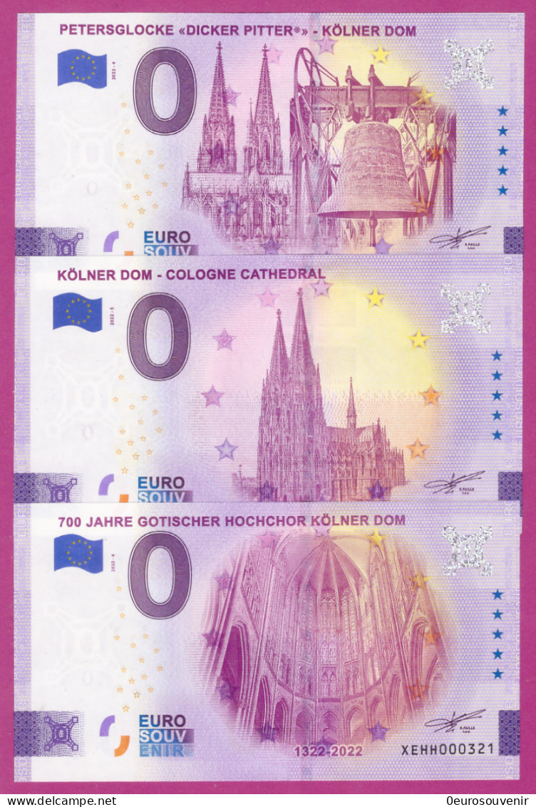 0-Euro XEHH 2022-4 - 6 Satz KÖLNER DOM - PETERSGLOCKE - GOTISCHER HOCHCHOR KOMPLETT - Private Proofs / Unofficial