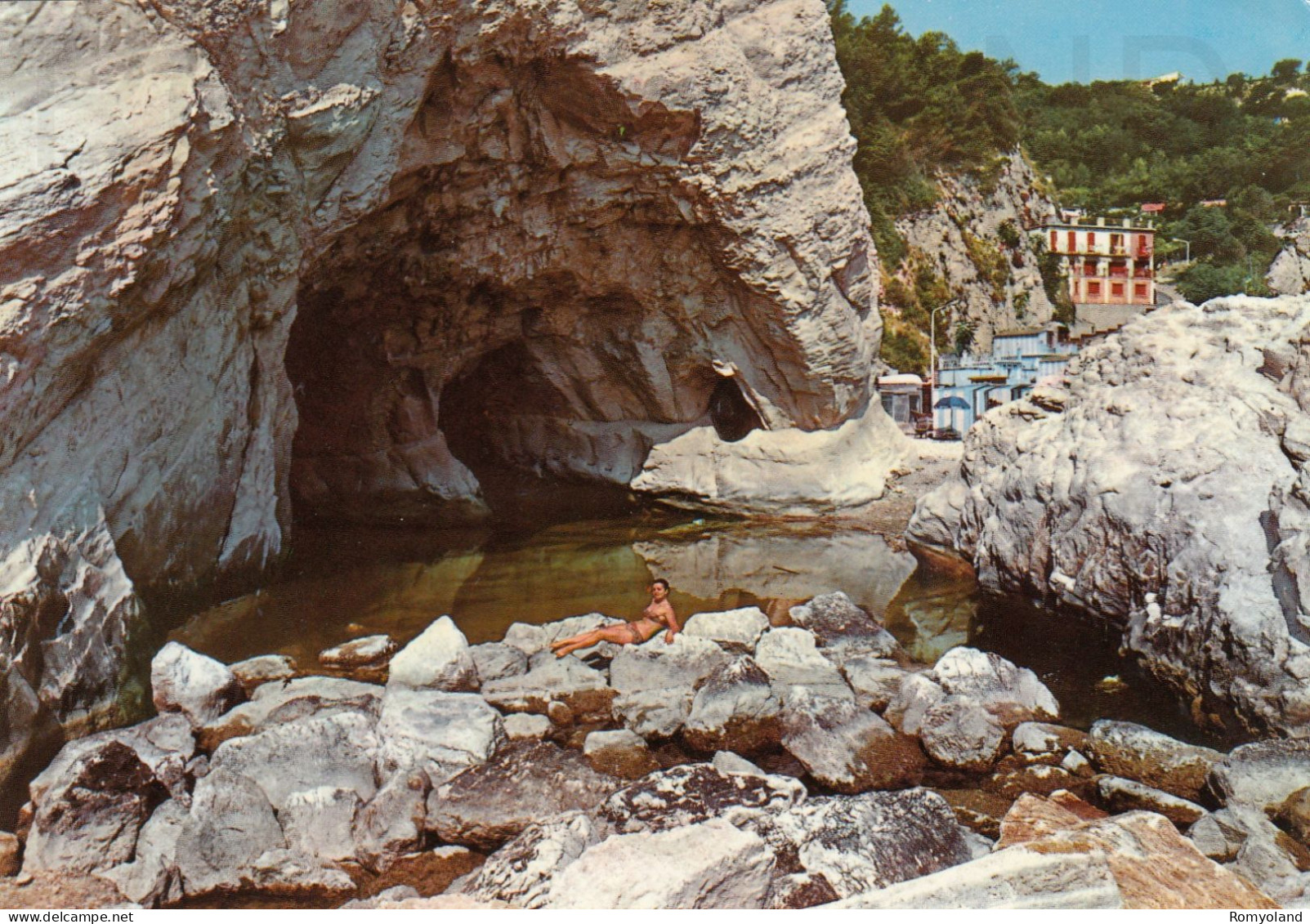 CARTOLINA  C14 SIROLO,ANCONA,MARCHE-GROTTA-MARE,SOLE,ESTATE,VACANZA,SPIAGGIA,BARCHE A VELA,BELLA ITALIA,VIAGGIATA 1969 - Genova (Genoa)