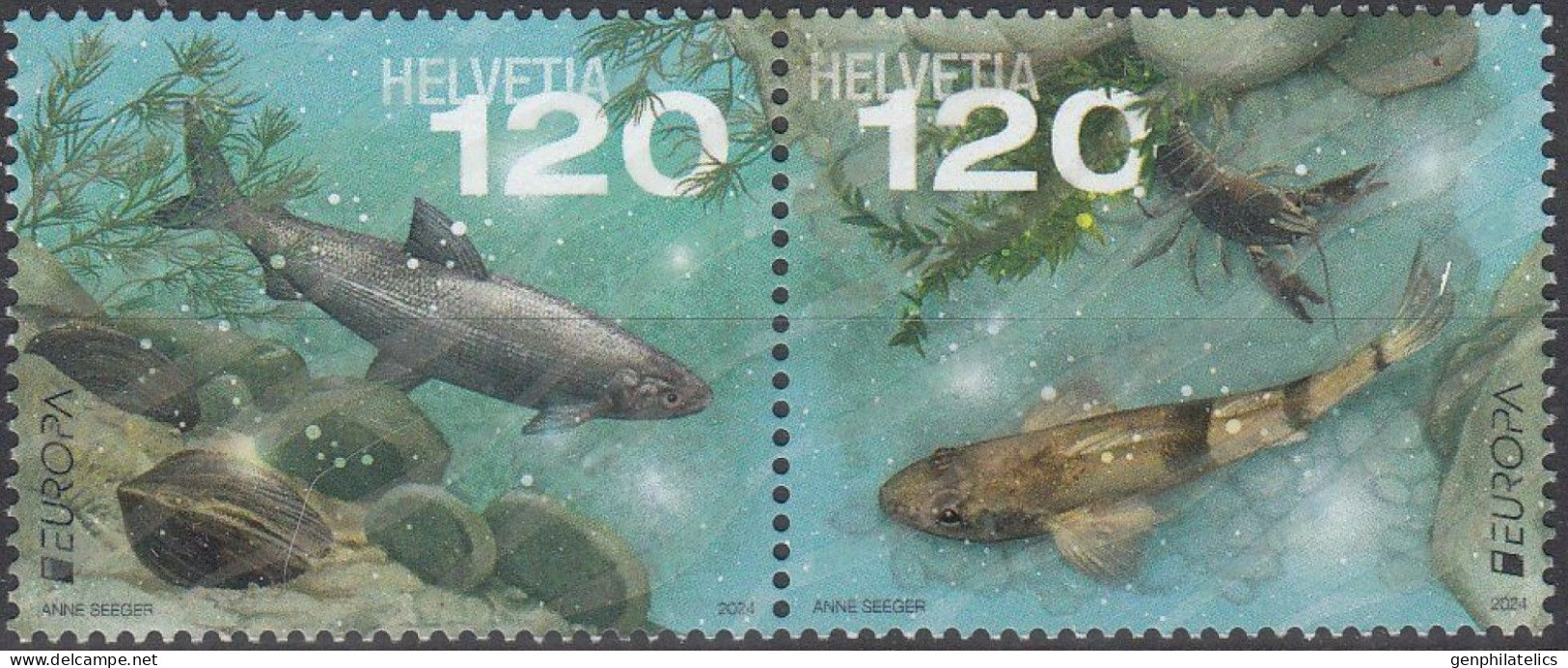 SWITZERLAND 2024 Europa CEPT. Underwater Fauna & Flora - Fine Set MNH - Unused Stamps