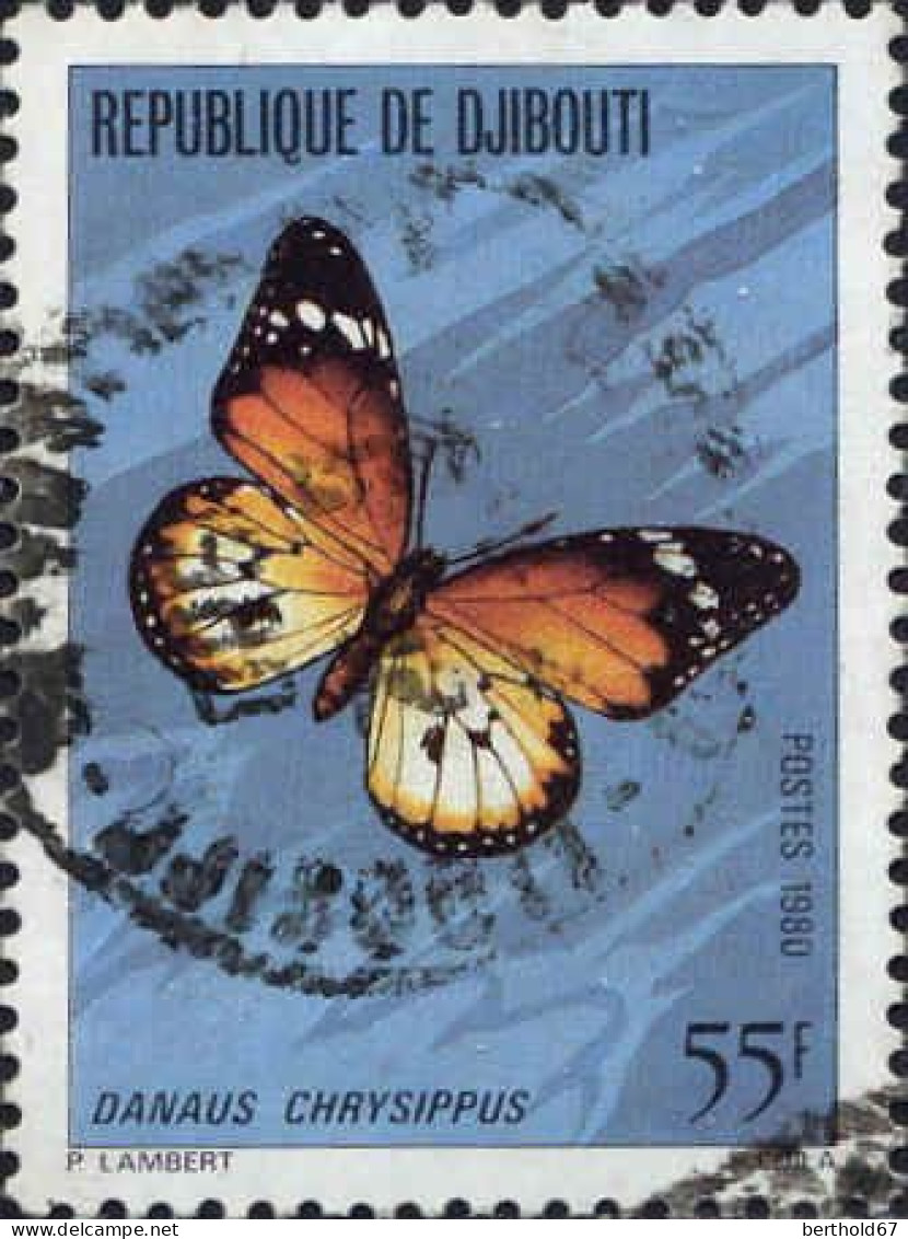 Djibouti Poste Obl Yv:518 Mi:269 Danaus Chrysippus (TB Cachet Rond) - Butterflies