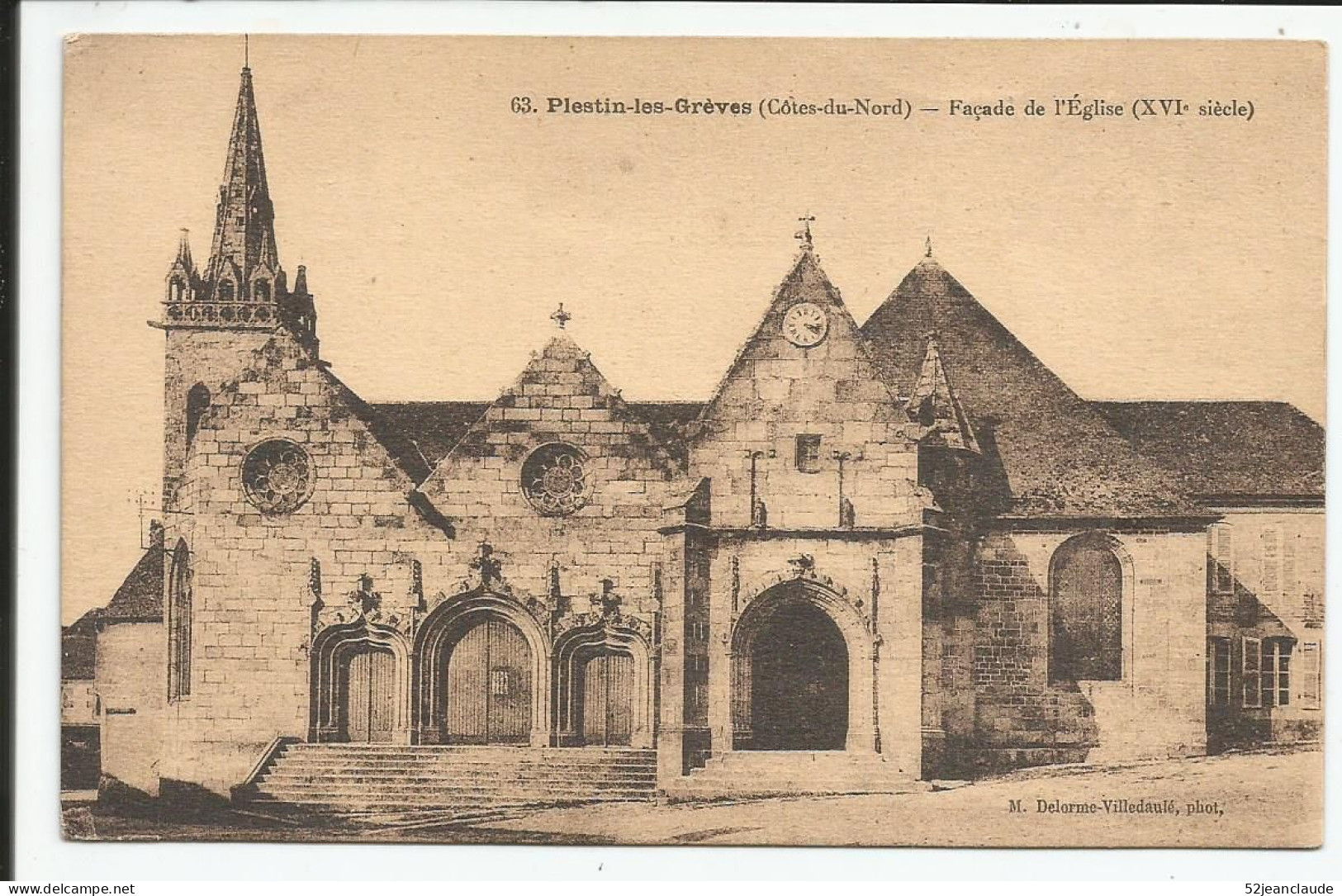 Façade De L'Eglise    1932    N° 63 - Plestin-les-Greves