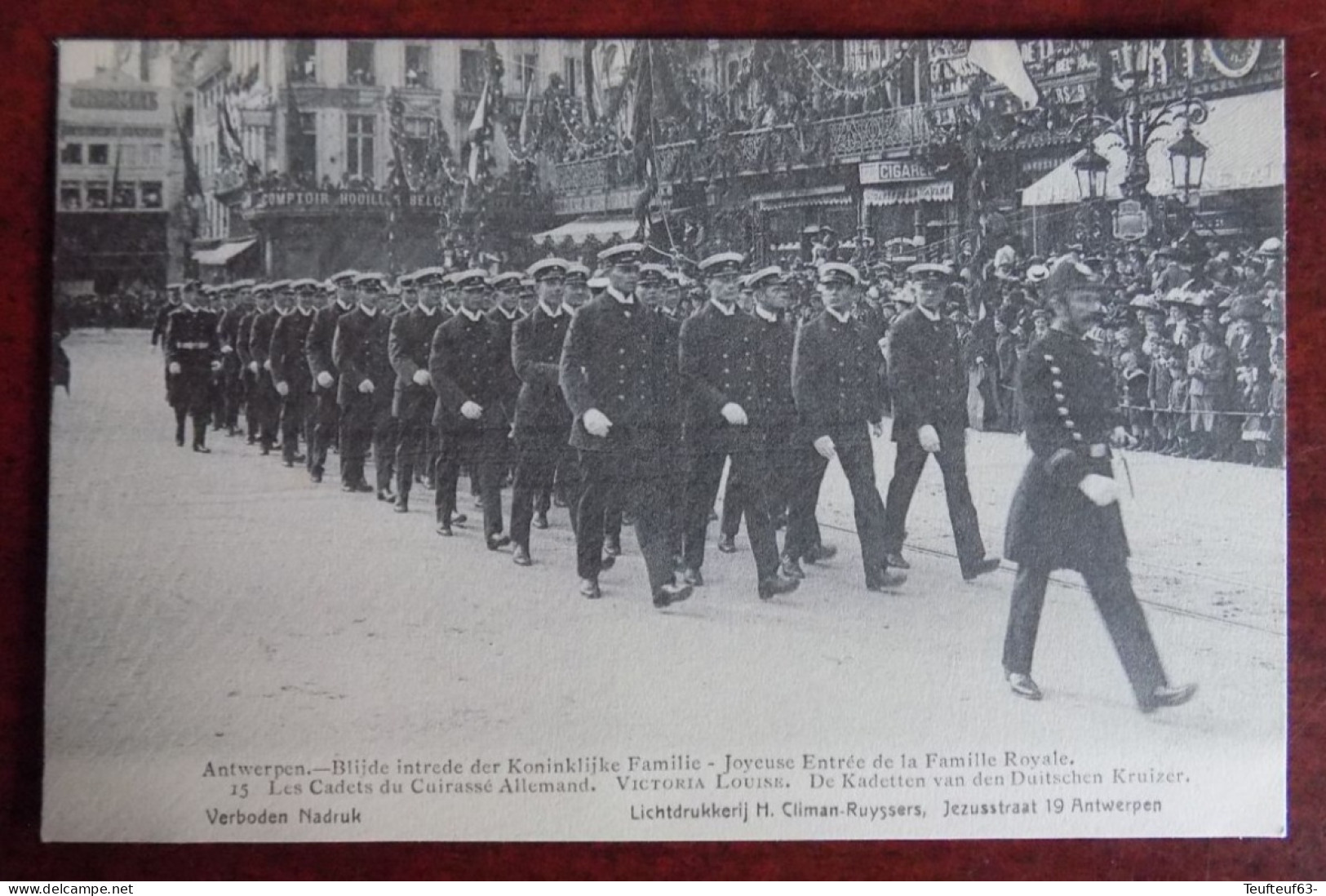 Cpa Anvers ; Joyeuse Entrée De La Famille Royale - Les Cadets Du Cuirassé Allemand Victoria Louise - Antwerpen