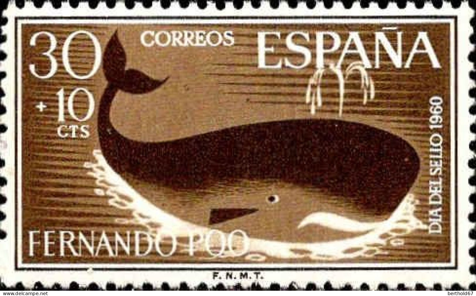 Fernando Poo Poste N** Yv:186 Mi:190 Baleine Physeter Macrocephalus - Baleines