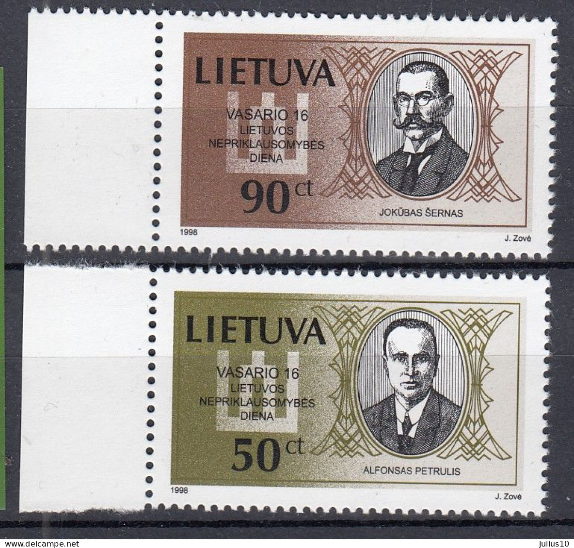 LITHUANIA 1998 Famous People MNH(**) Mi 658-659 #Lt1100 - Lituanie