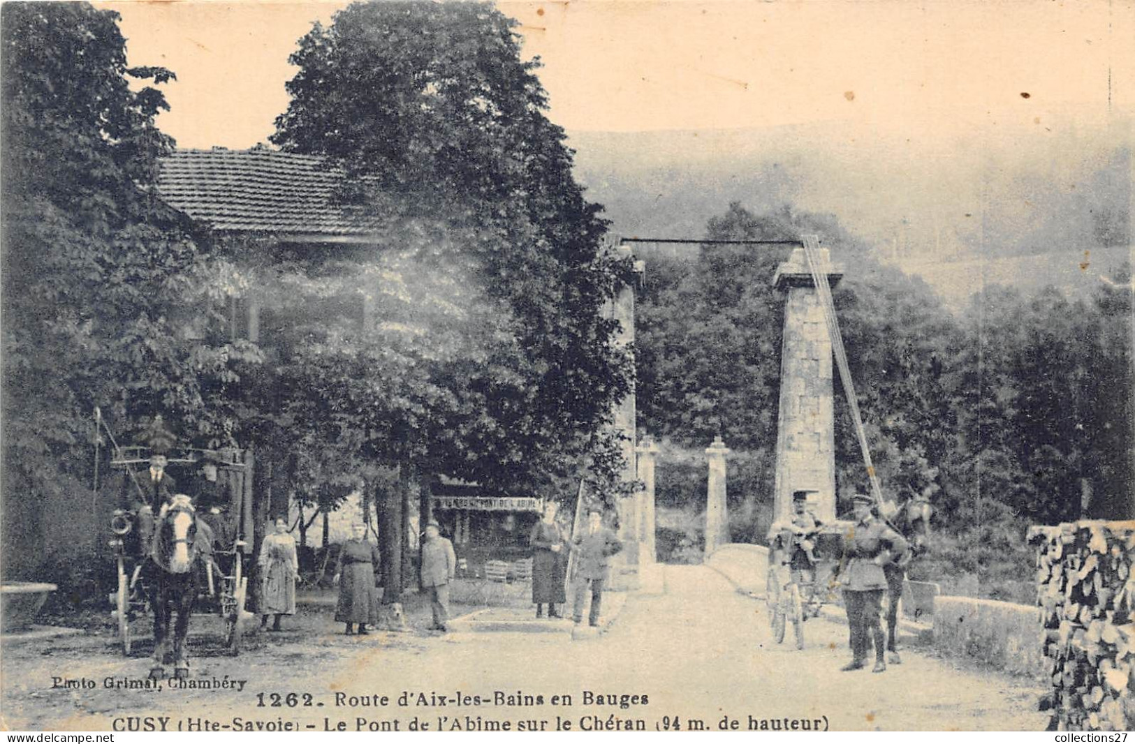 74-CUSY- LE PONT DE L'ABIME SUR LE CHERAN- 94 M DE HAUTEUR- ROUTE D'AIX-EN-BAUGES - Andere & Zonder Classificatie