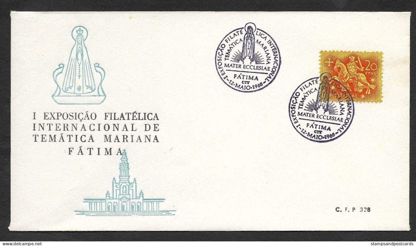 Portugal Cachet Commémoratif Notre Dame De Fatima 1968 Our Lady Of Fatima Sanctuary Event Postmark - Christianity