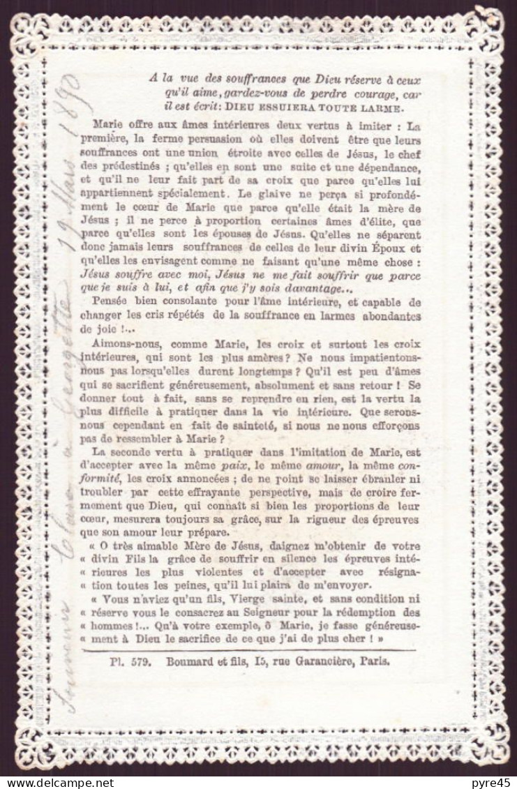 Canivet ( 12.5 X 8 Cm ) " La Joie Dans La Douleur " ( 1890 ) - Devotion Images