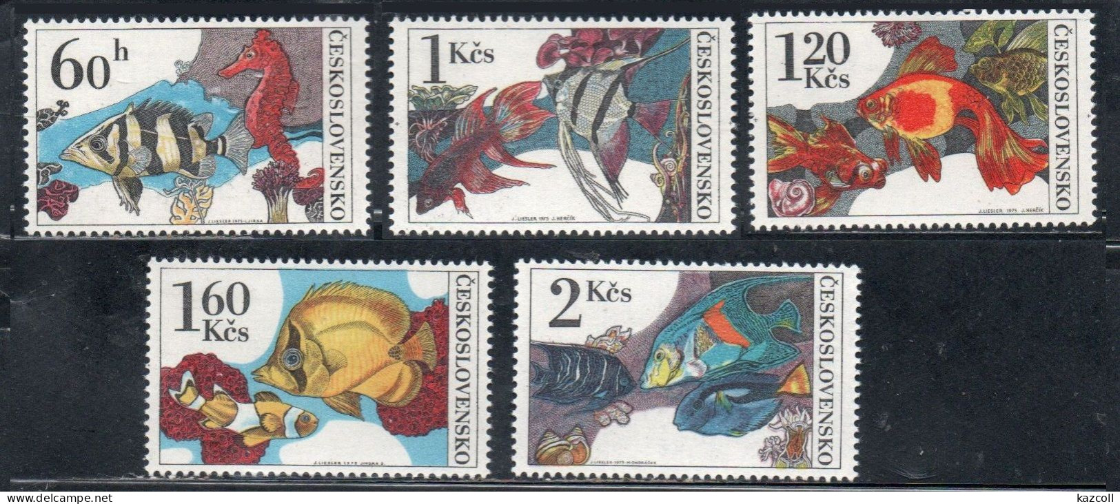 Czechoslovakia 1975. Marine Fauna. Tropical Fish.   MNH - Unused Stamps