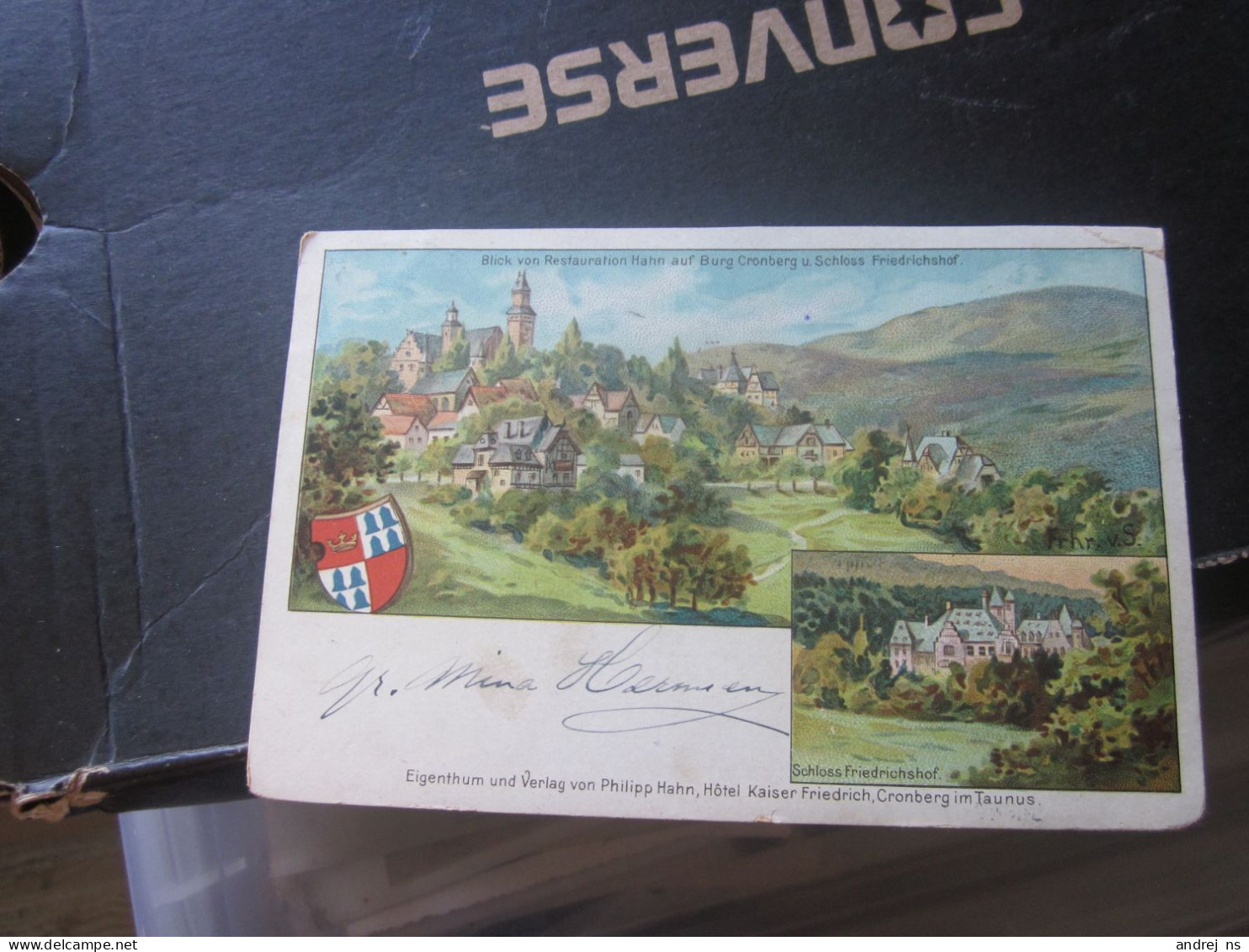 Blick Fon Restauration Auf Burg Cronberg U Schloss Friedrichshof  Litho Old Postcards - Sonstige & Ohne Zuordnung