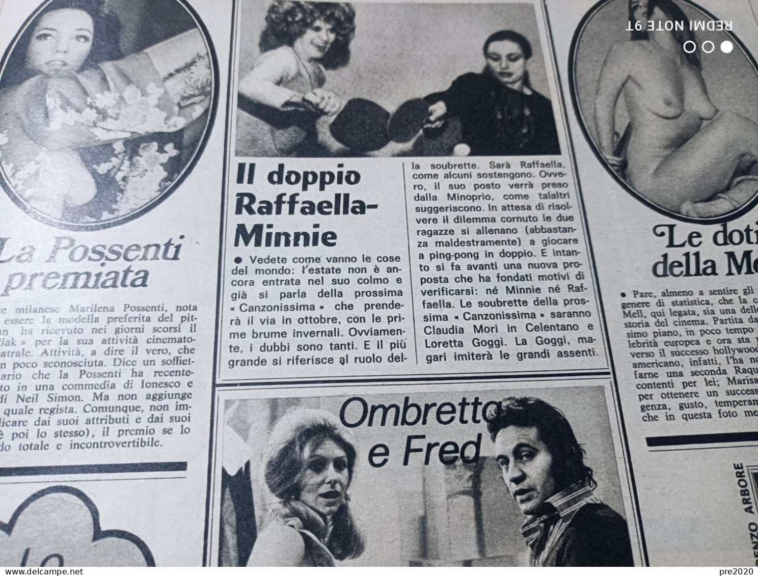 POP 19/6/1972 PAOLA PITAGORA FRED BONGUSTO SYLVIE VARTAN RAFFAELLA CARRA’ MINNIE MINOPRIO - Other & Unclassified