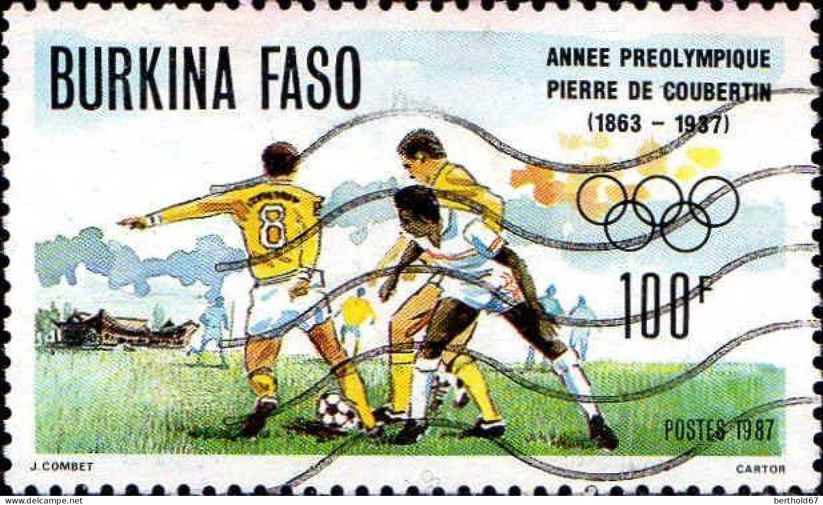 Burkina Hte-Volta Poste Obl Yv: 746 Football (Lign.Ondulées) - Burkina Faso (1984-...)