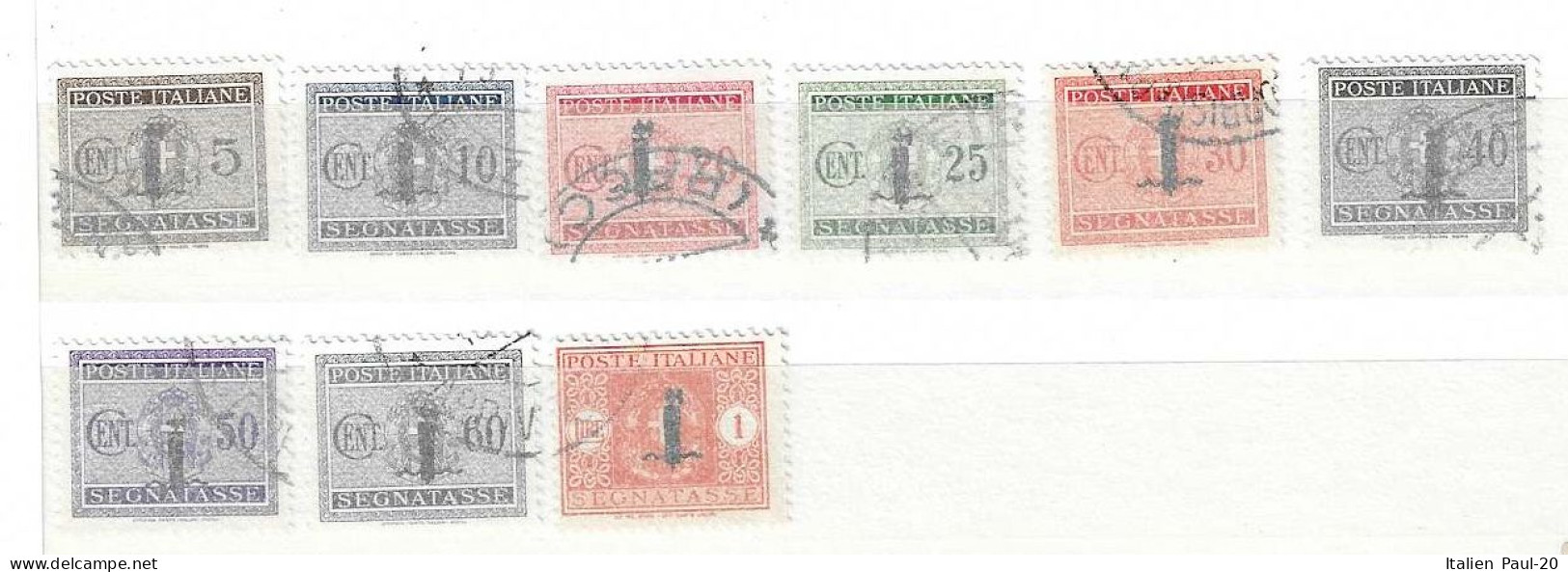 Italien - Selt./gest. Bessere "Portomarken" Aus 1944 - Michel 37 Bis 45! - Postage Due