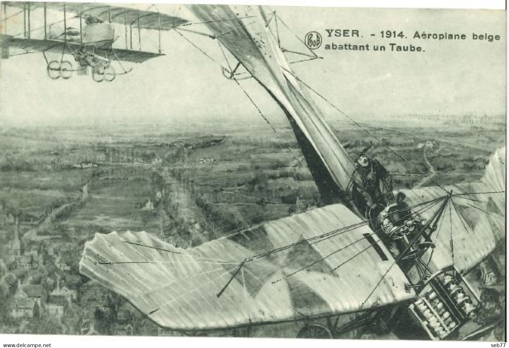 YSER - 1914 - Aéroplane Belge Abattant Un Taube - War 1914-18