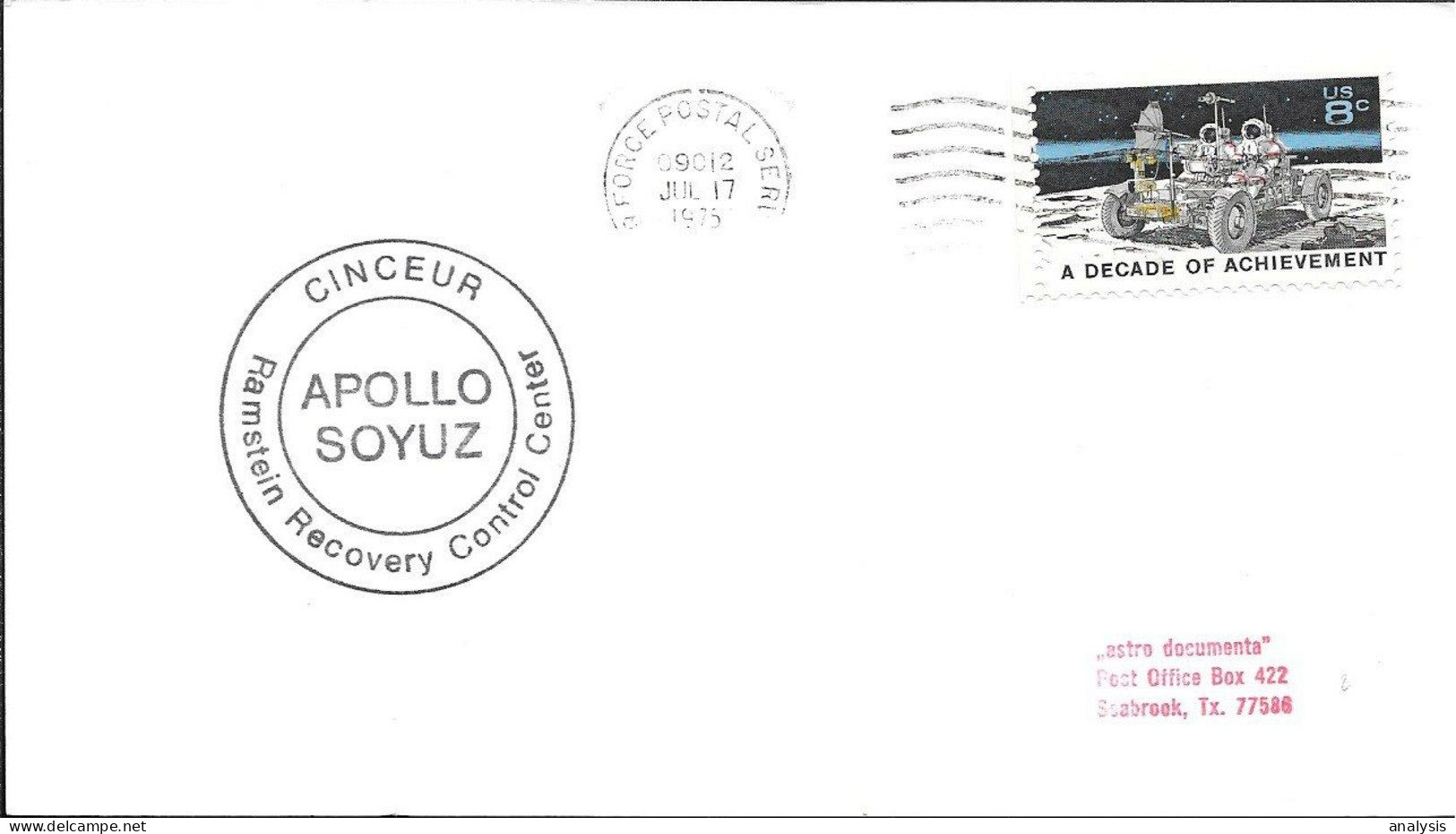 US Space Postcard 1975. ASTP Apollo - Soyuz Docking. Germany Ramstein Tracking - Verenigde Staten