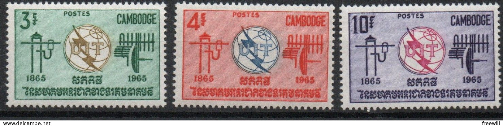 Cambodge  Cambodia Union Internationale Des Télécommunications - I.T.U.1965 XX - Cambodge