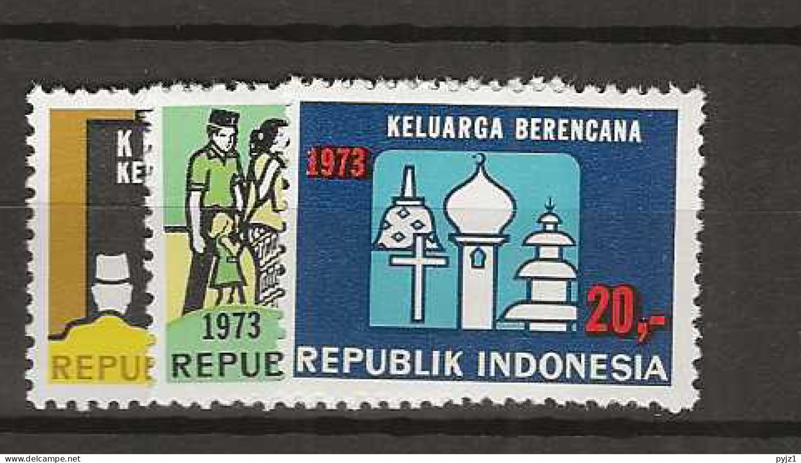 1973 MNH Indonesia Mi 744-46  Postfris** - Indonesia