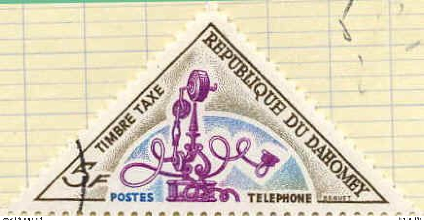 Bénin Dahomey Taxe Obl Yv:41 Mi:41 Téléphone (cachet Rond) - Benin - Dahomey (1960-...)