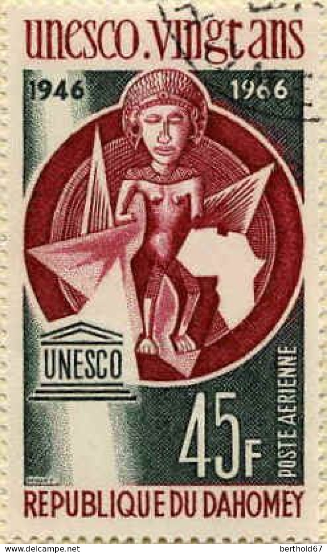 Bénin Dahomey Avion Obl Yv: 47/49 20.Anniversaire De L'Unesco (TB Cachet Rond) - Benin – Dahomey (1960-...)