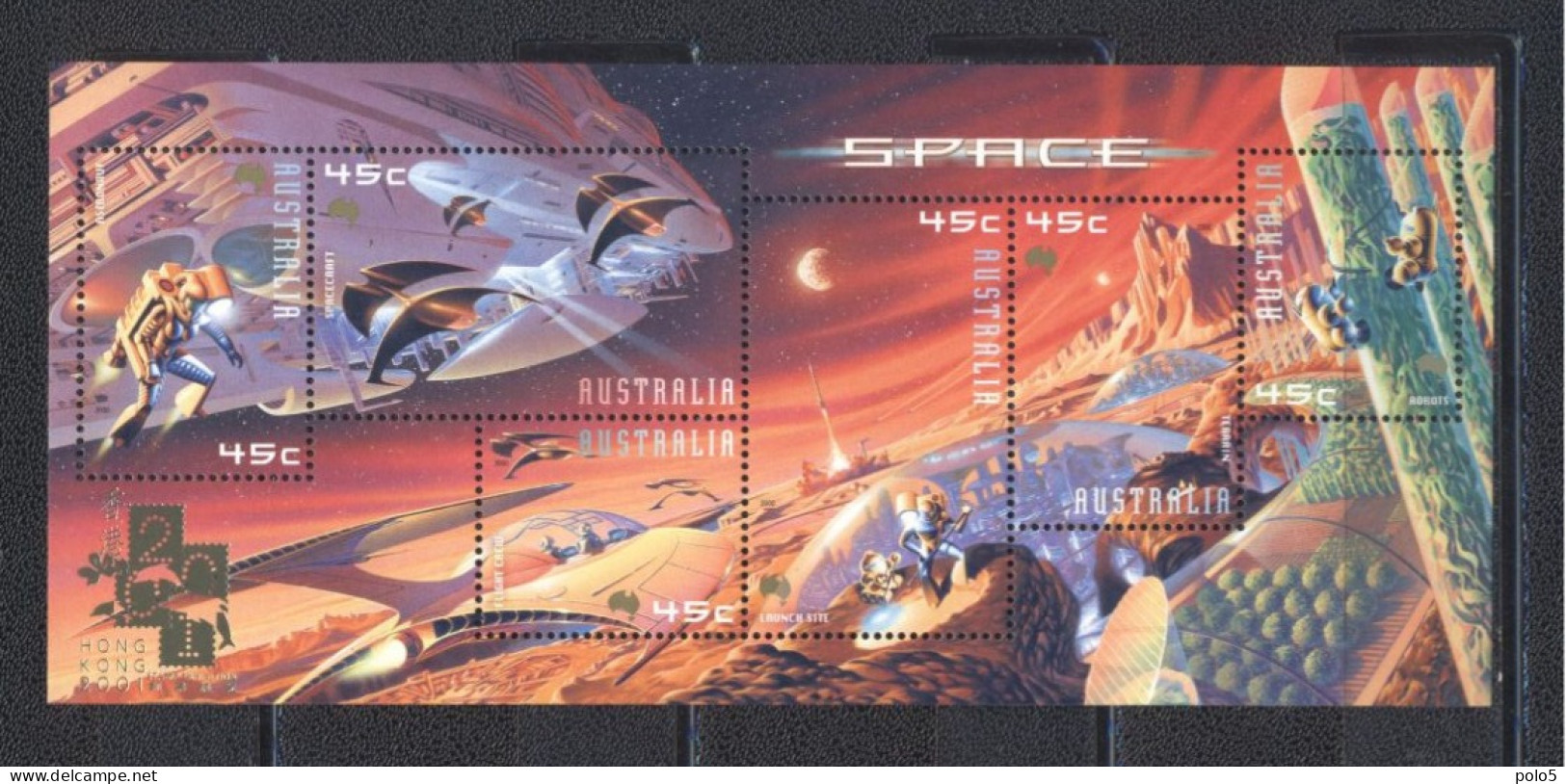 Australia 2001-Conquering Of Mars Overprinted "International Stamps Exhibition Hong Kong 2001" M/Sheet - Nuevos