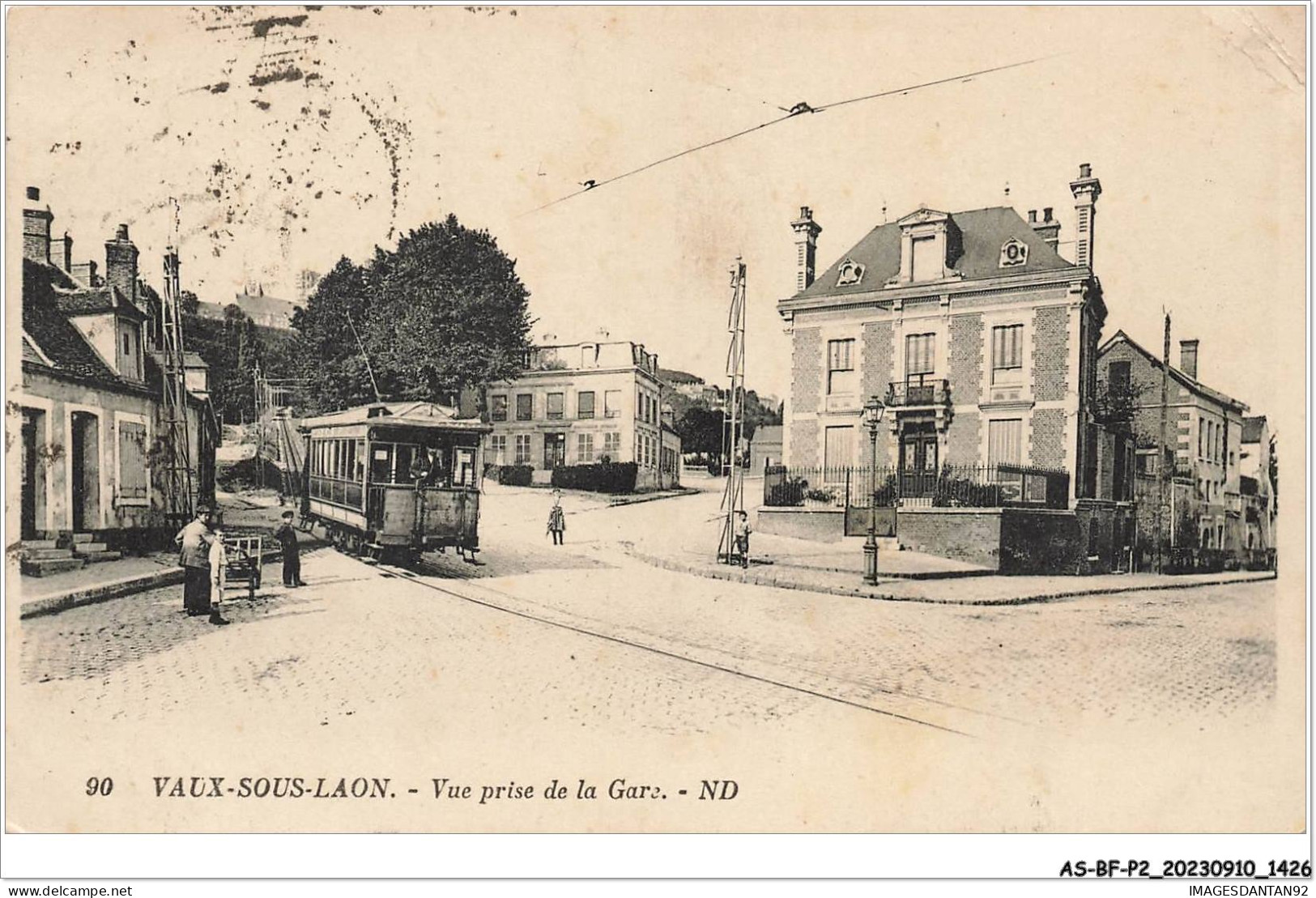 AS#BFP2-02-0714 - VAUX-SOUS-LAON - Vue Prise De La Gare - Tramway - Andere & Zonder Classificatie