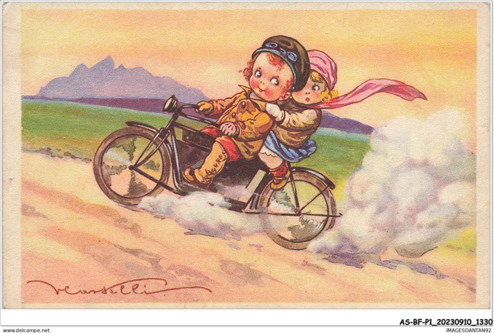 AS#BFP1-0666 - ILLUSTRATEUR Castelli - Enfant Sur Une Moto - Castelli