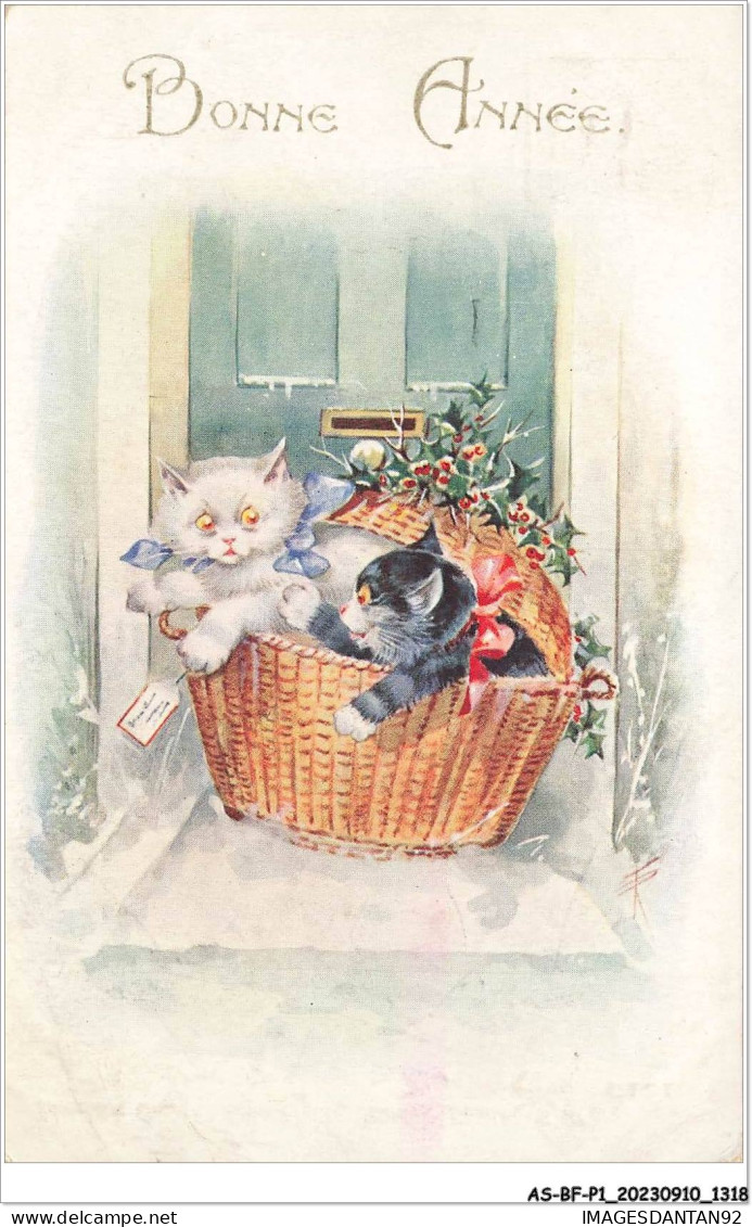 AS#BFP1-0660 - ILLUSTRATEUR Barnes - Bonne Année - Chats Dans Un Panier - Other & Unclassified