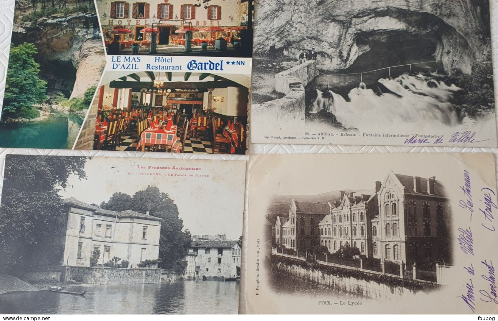 LOT 10 CARTES ARIEGE MAS D'AZIL RESTAURANT GARDEL MIGLOS MIREPOIX BETHMALE COSTUMES FOLKLORE BELESTA  FOIX ST GIRONS - Andere & Zonder Classificatie