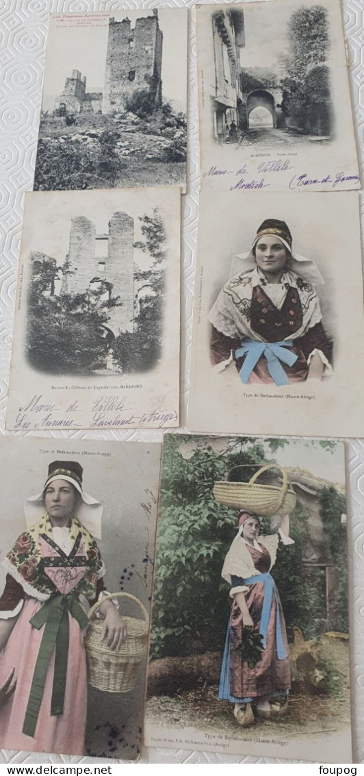 LOT 10 CARTES ARIEGE MAS D'AZIL RESTAURANT GARDEL MIGLOS MIREPOIX BETHMALE COSTUMES FOLKLORE BELESTA  FOIX ST GIRONS - Autres & Non Classés