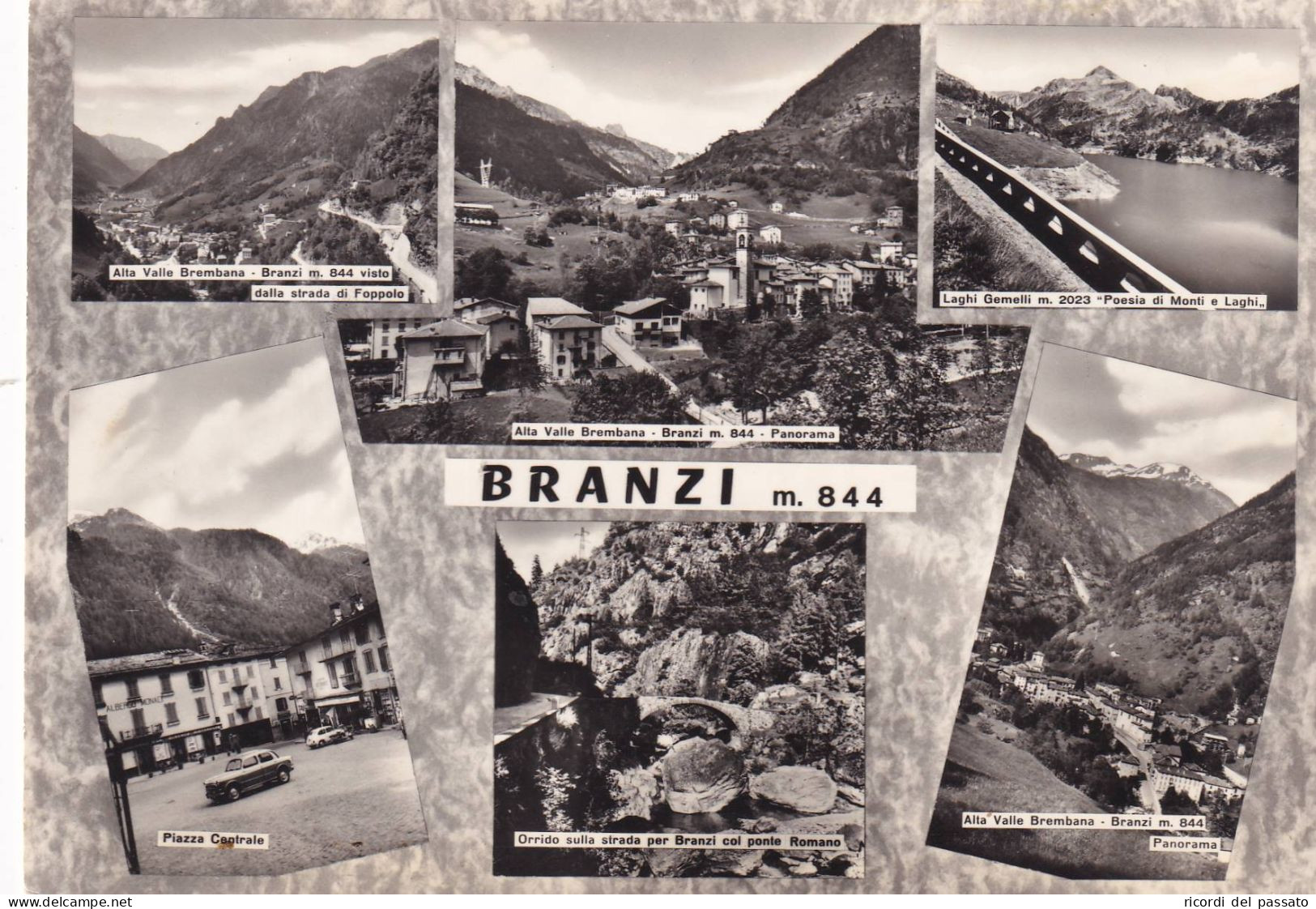 Cartolina Branzi ( Bergamo ) Saluti Con Vedutine - Bergamo