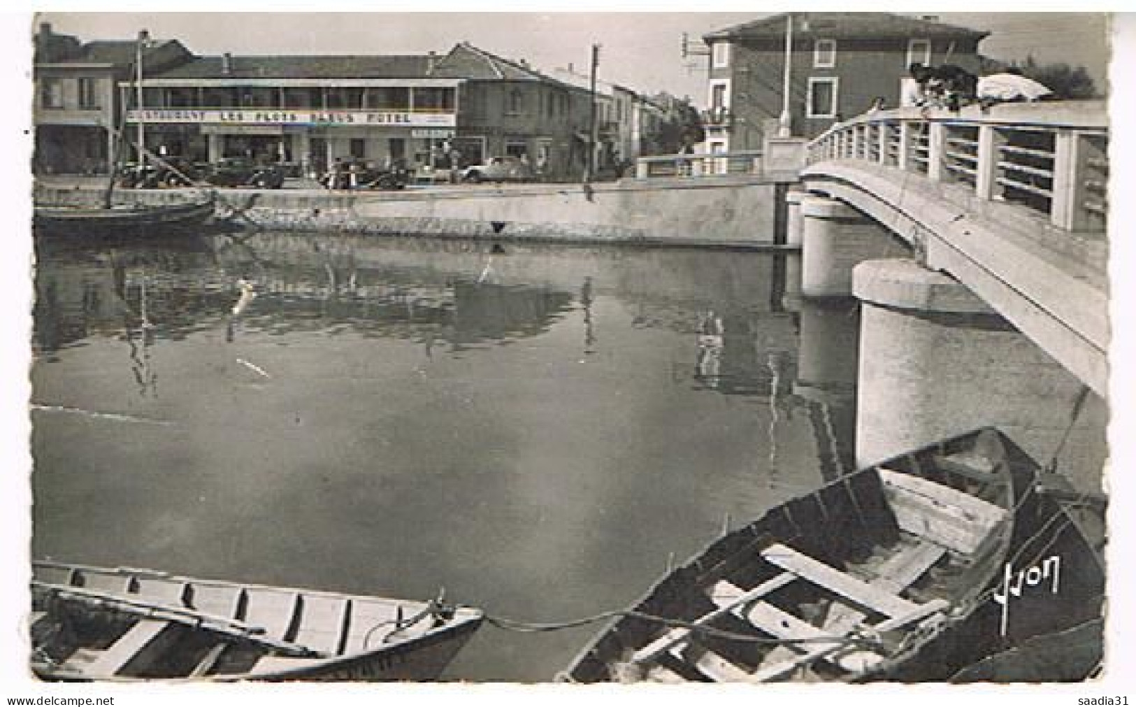 34  PALAVAS LES FLOTS  LE PONT SUR LE CANAL 1953  9X14 - Palavas Les Flots