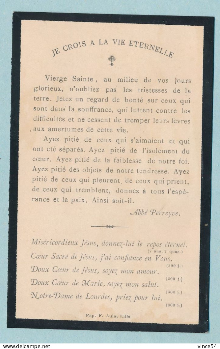 Souvenez-vous Devant Dieu De L'âme De Mr Victor THILLIER Brasseur DCD à Hénoville Le 2 Mai 1908 à 22 Ans - Devotion Images