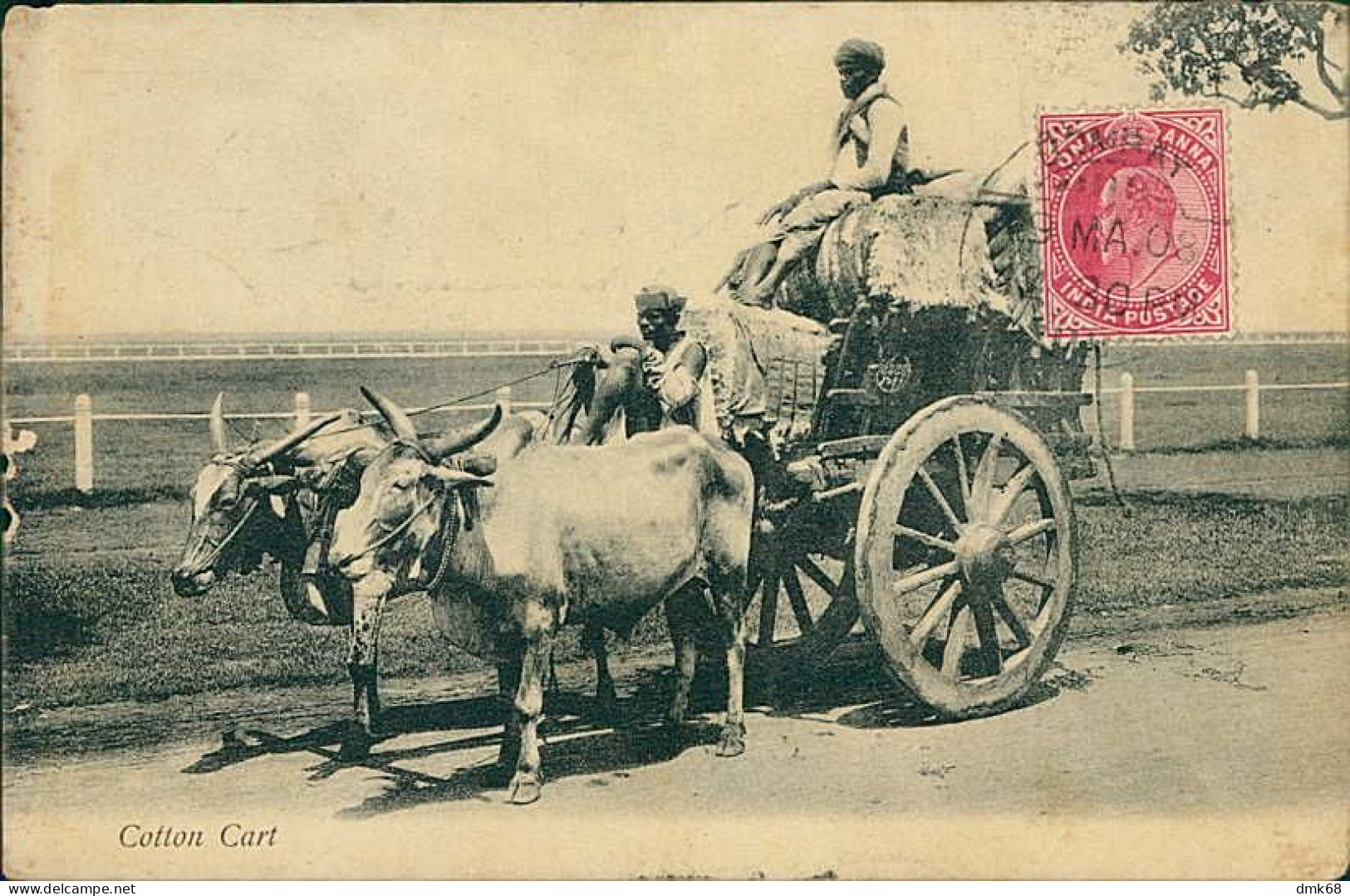 INDIA - COTTON CART - MAILED TO ITALIAN CONSULAT SHANGHAI - 1908 / STAMP (18394) - Indien