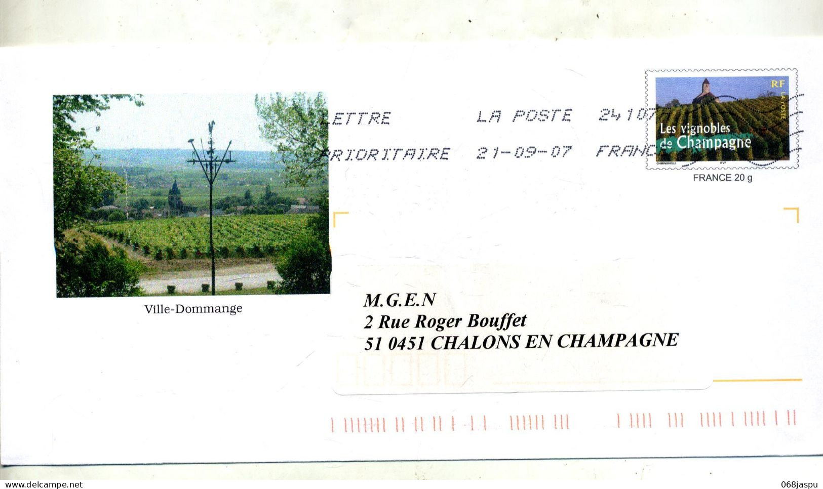 Pap Champagne Flamme Chiffree Illustré Dommange - PAP:  Varia (1995-...)