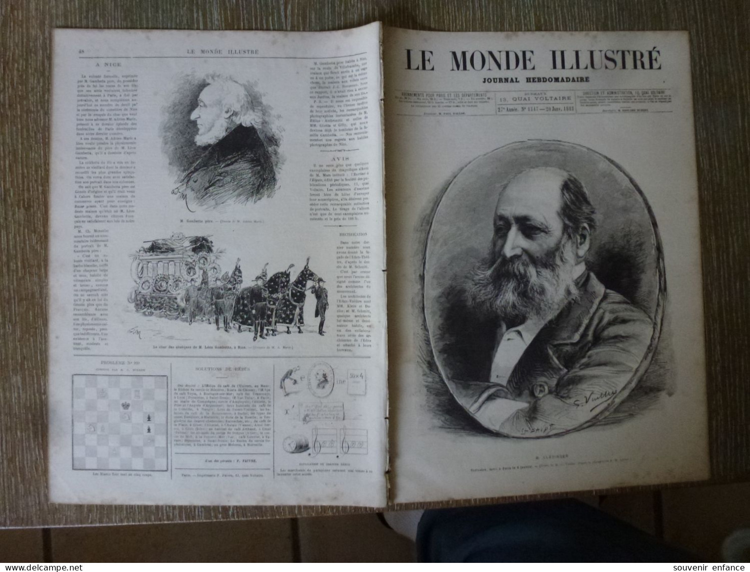 Le Monde Illustré Janvier 1883 Clésinger Châlons Sur Marne Général Chanzy Gambetta Crédit Foncier - Revistas - Antes 1900