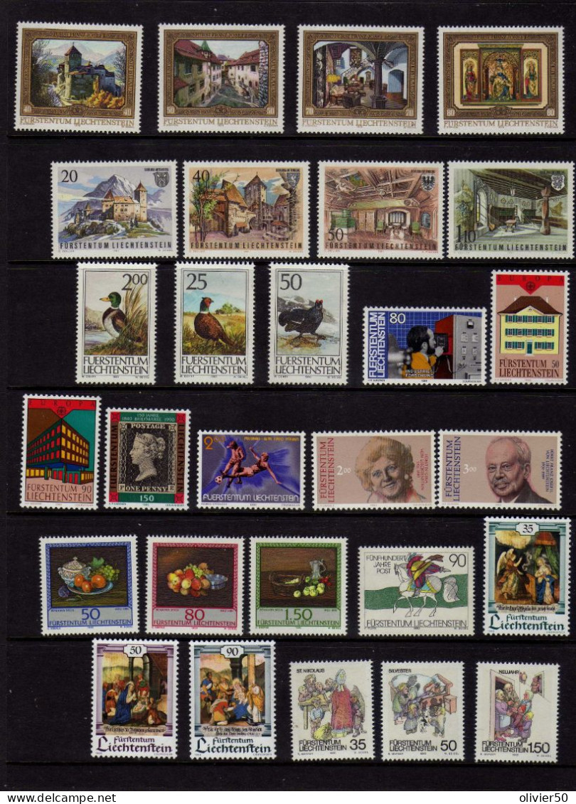 Liechtenstein - Chateaux - Tableaux - Oiseaux - Evenements -  Neuf** - MNH - Unused Stamps