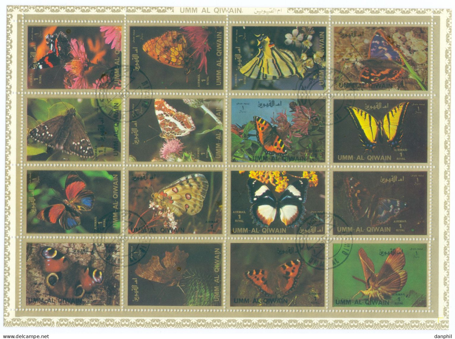 Umm Al-Kaiwain 1972, ZD Bow "Butterflies", Gest./CTO, Mi.Nr.1498/1513 - VAEmir. - Mariposas